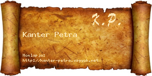 Kanter Petra névjegykártya